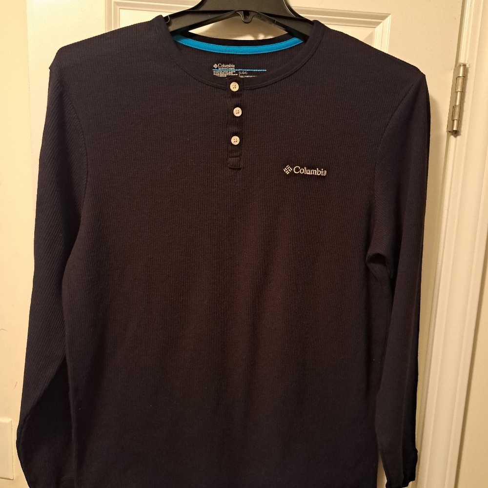Columbia Black Casual Button Down Shirt with Long Sleeves